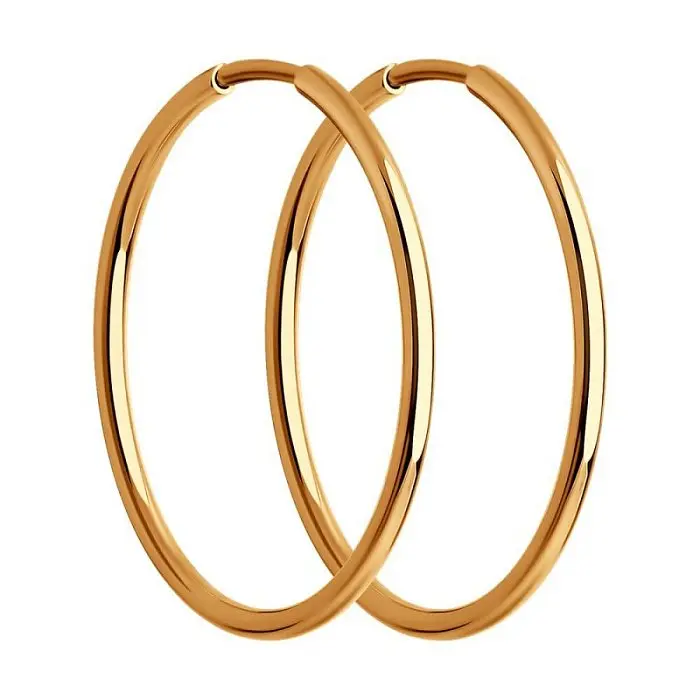 Серьги конго из красного золота