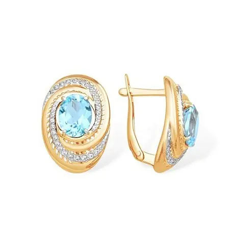 Серьги с английским замком из красного золота