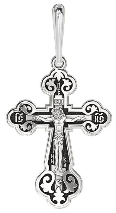 Подвеска крест из серебра
