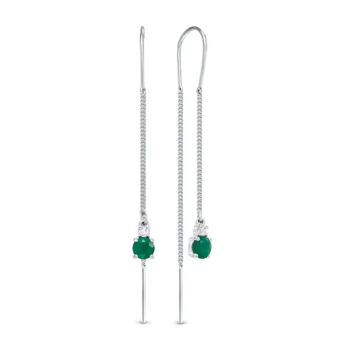 Серьги цепочки из серебра