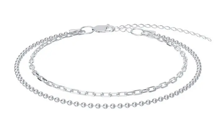 Браслет на ногу из серебра