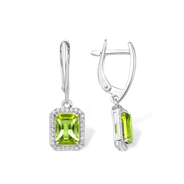 Серьги подвесные из серебра