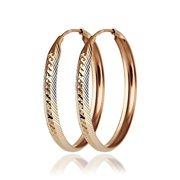 Серьги конго из красного золота