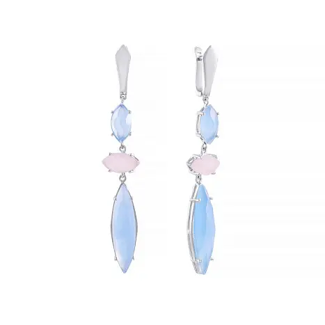 Серьги подвесные из серебра