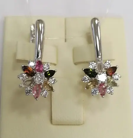 Серьги с английским замком из серебра