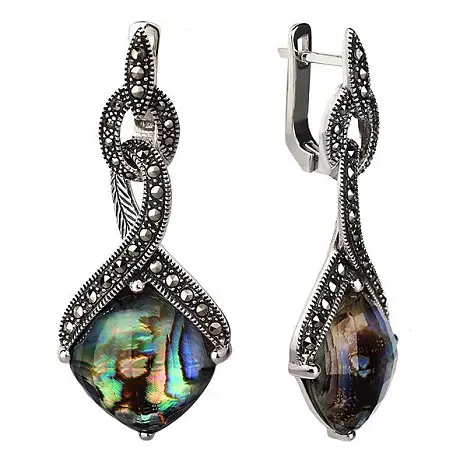 Серьги подвесные из серебра