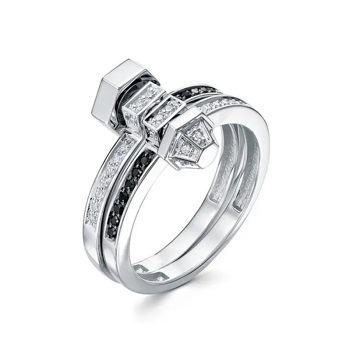 Кольцо декоративное из белого золота