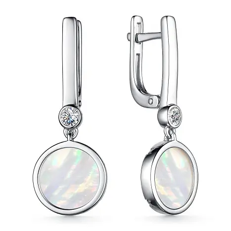 Серьги подвесные из серебра