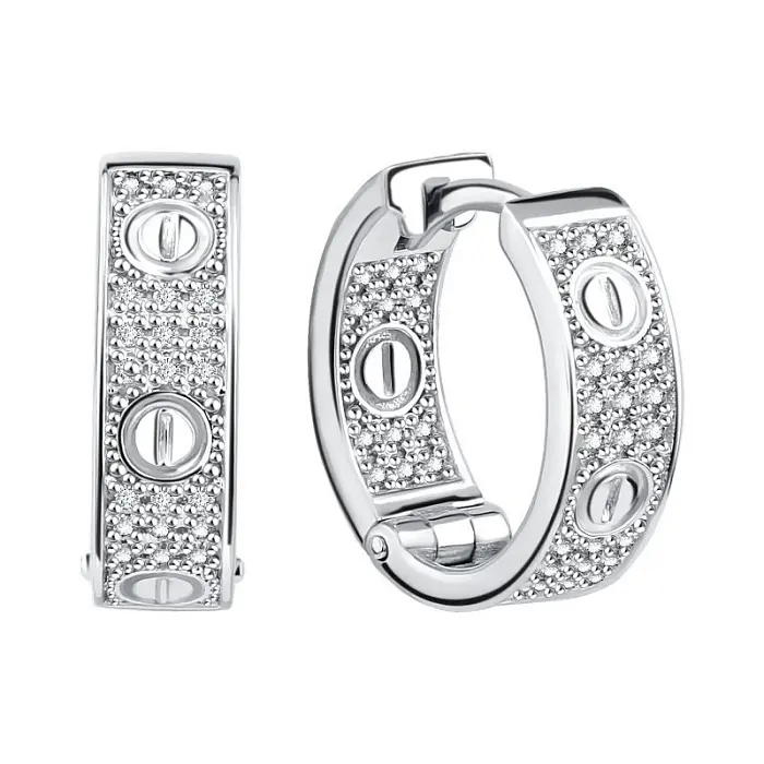 Серьги конго из серебра