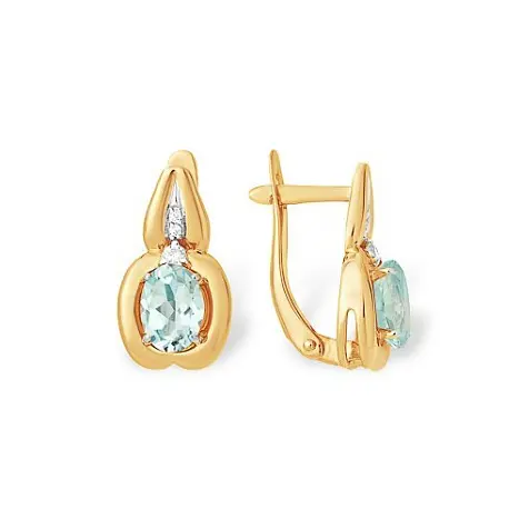 Серьги с английским замком из красного золота