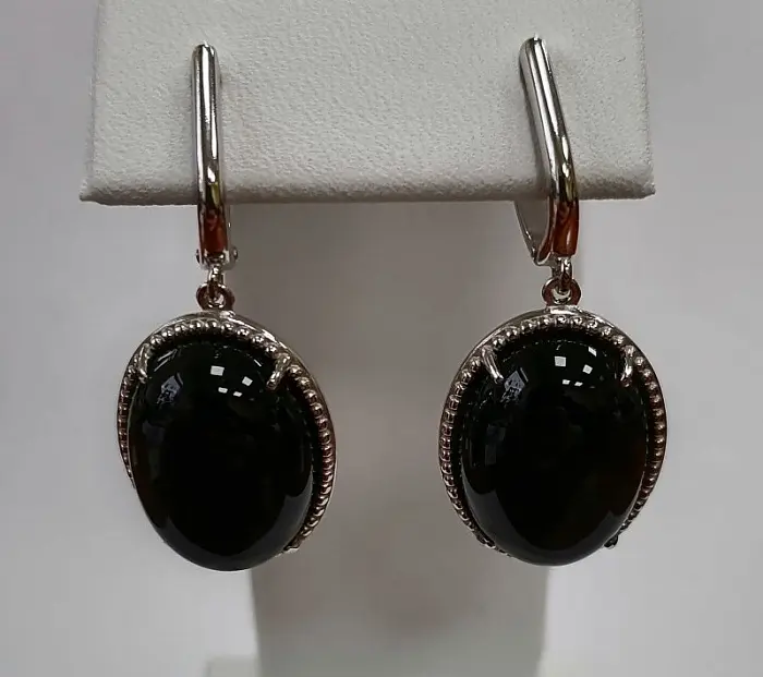 Серьги подвесные из серебра