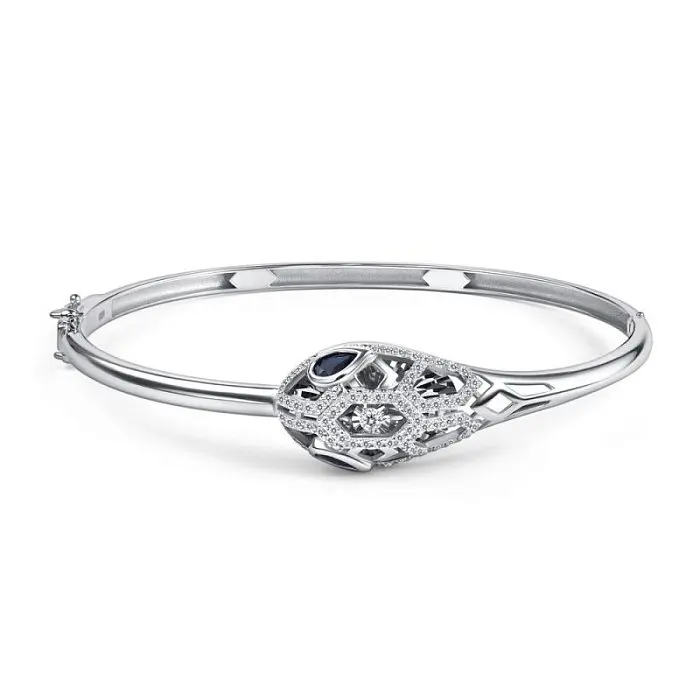 Браслет жесткий из белого золота