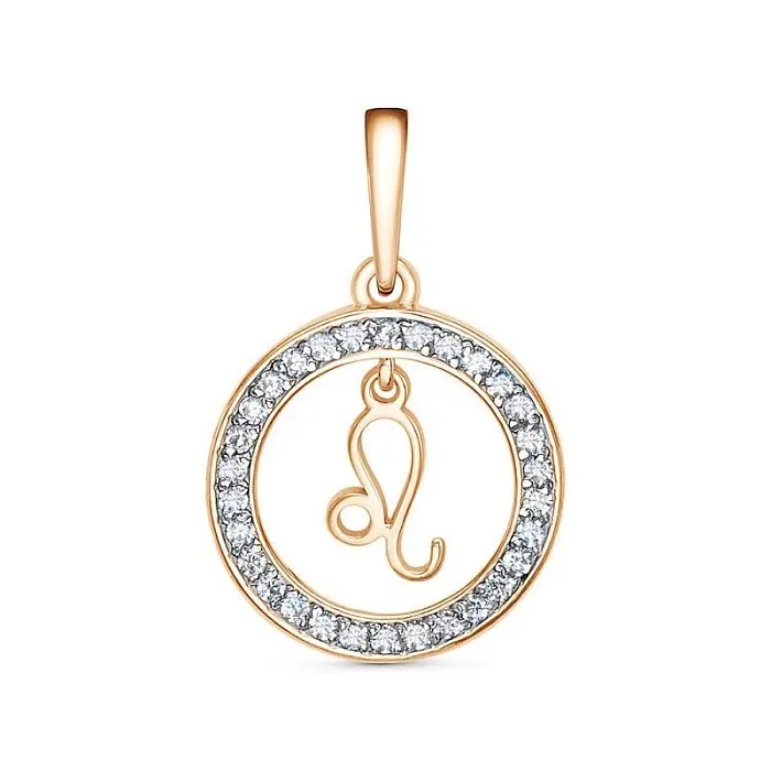 Подвеска знак зодиака из комбинированного золота