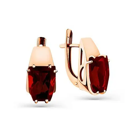 Серьги с английским замком из красного золота