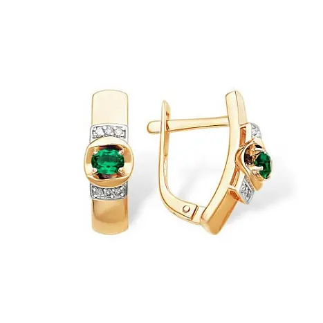 Серьги с английским замком из красного золота