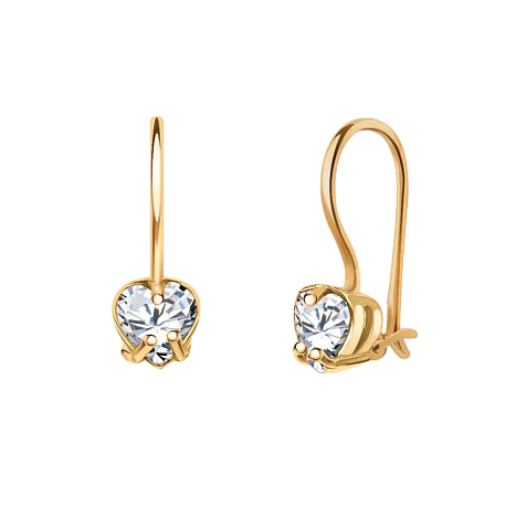 Серьги детские из красного золота