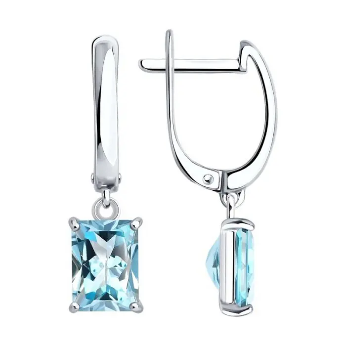 Серьги подвесные из серебра