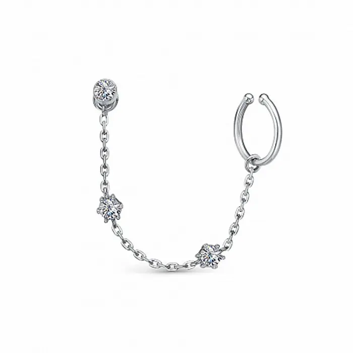Серьги каффы из серебра