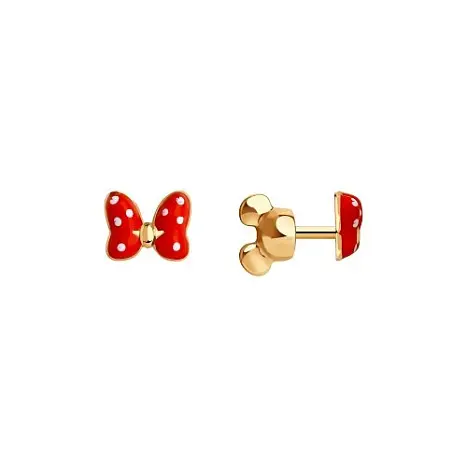 Серьги детские из красного золота