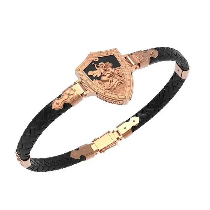 Браслет шнурок из красного золота