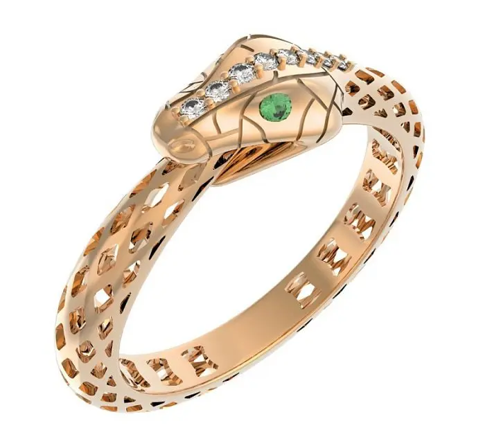 Кольцо декоративное из красного золота