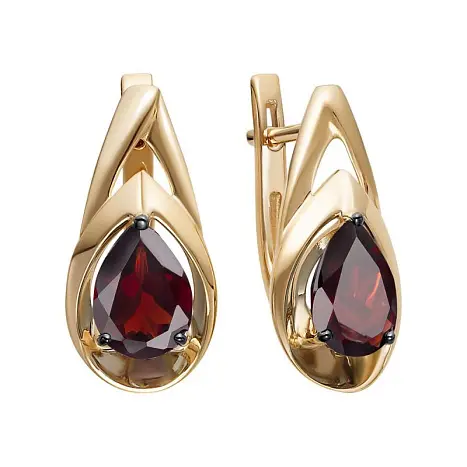 Серьги с английским замком из красного золота