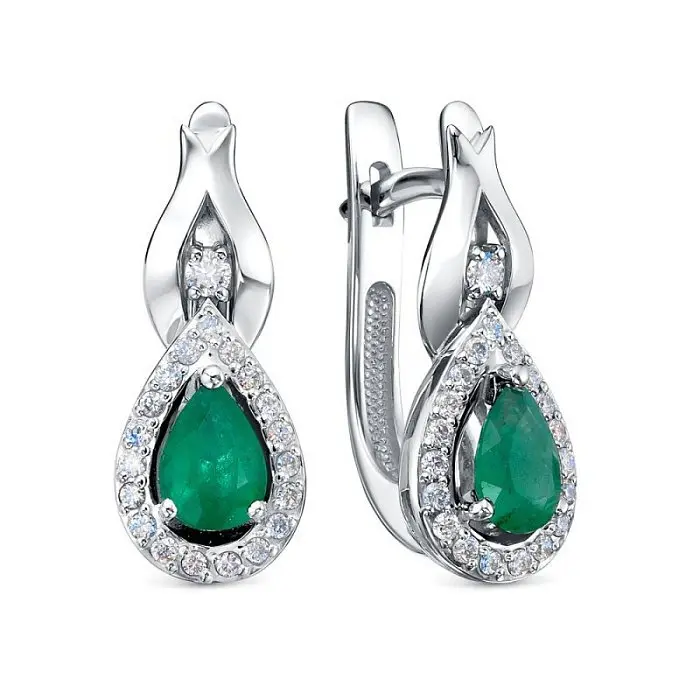 Серьги с английским замком из комбинированного золота