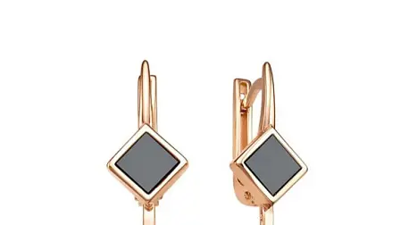 Серьги с английским замком из красного золота