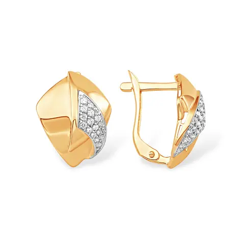 Серьги с английским замком из красного золота