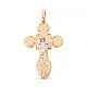 Подвеска крест из комбинированного золота