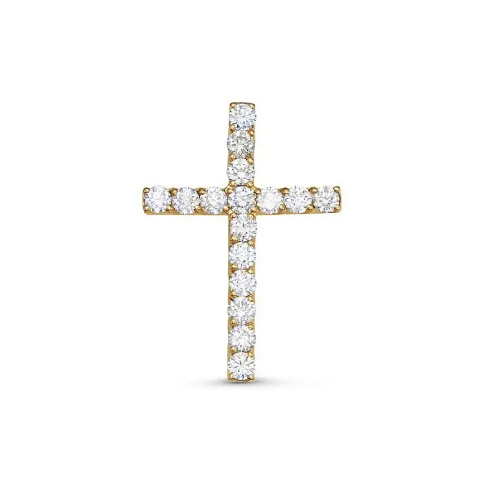 Подвеска декоративный крест из белого золота