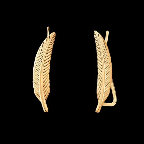 Серьги зажимы из красного золота