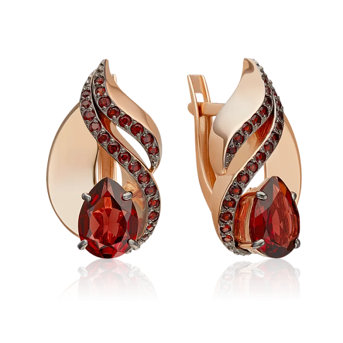 Серьги с английским замком из красного золота