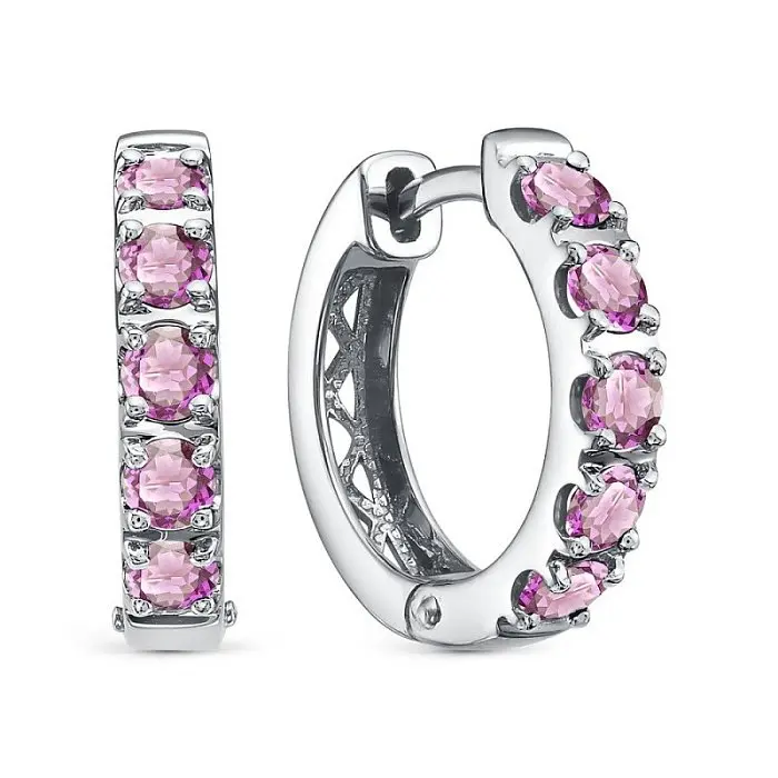 Серьги конго из белого золота