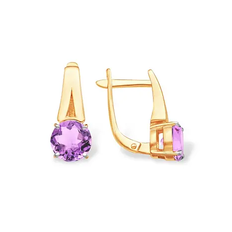 Серьги с английским замком из красного золота