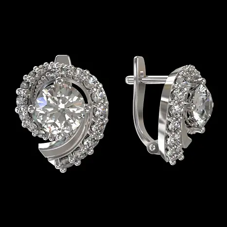 Серьги с английским замком из серебра
