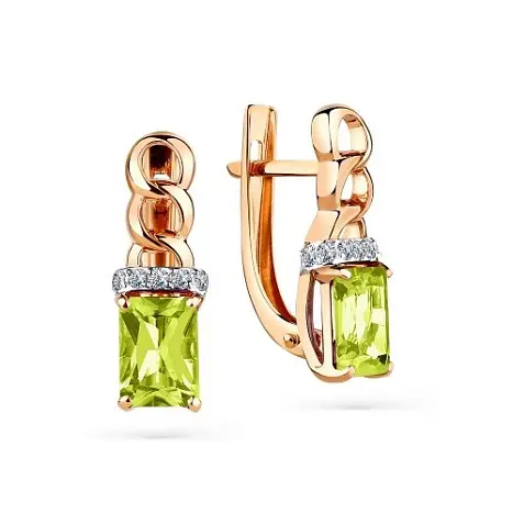 Серьги с английским замком из красного золота