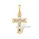 Подвеска крест из комбинированного золота