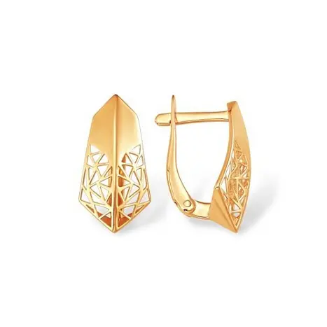 Серьги с английским замком из красного золота