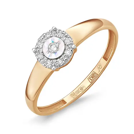 Кольцо декоративное из комбинированного золота