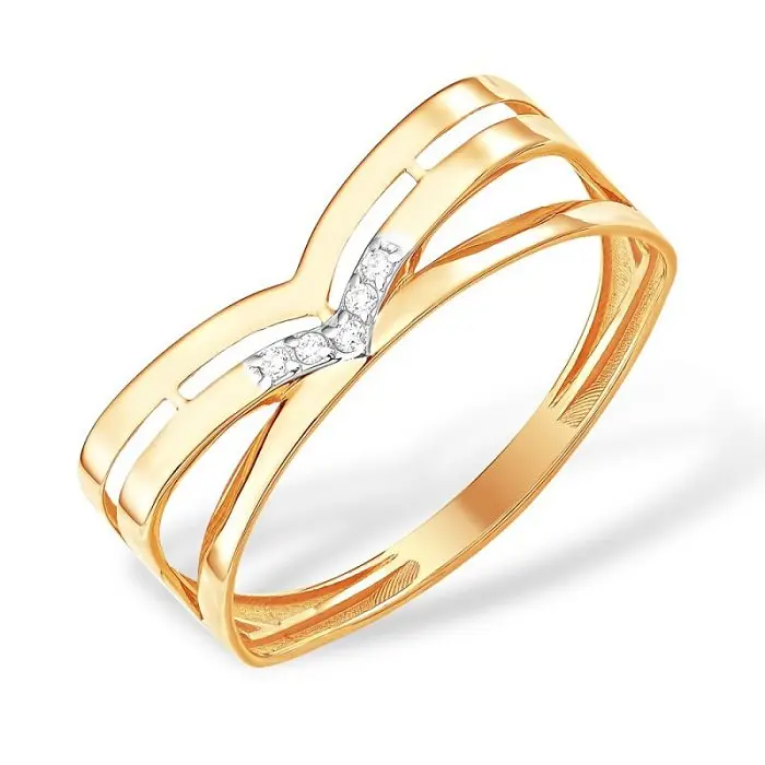 Кольцо декоративное из красного золота