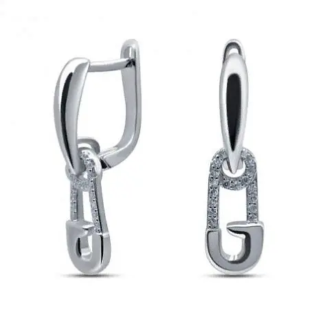 Серьги подвесные из серебра