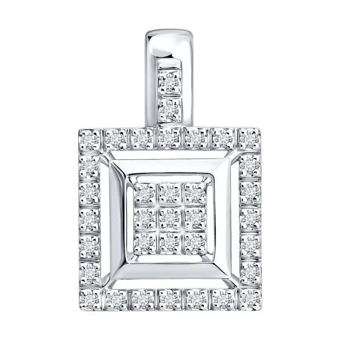 Подвеска бегунок из белого золота