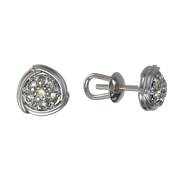Серьги пуссеты из серебра