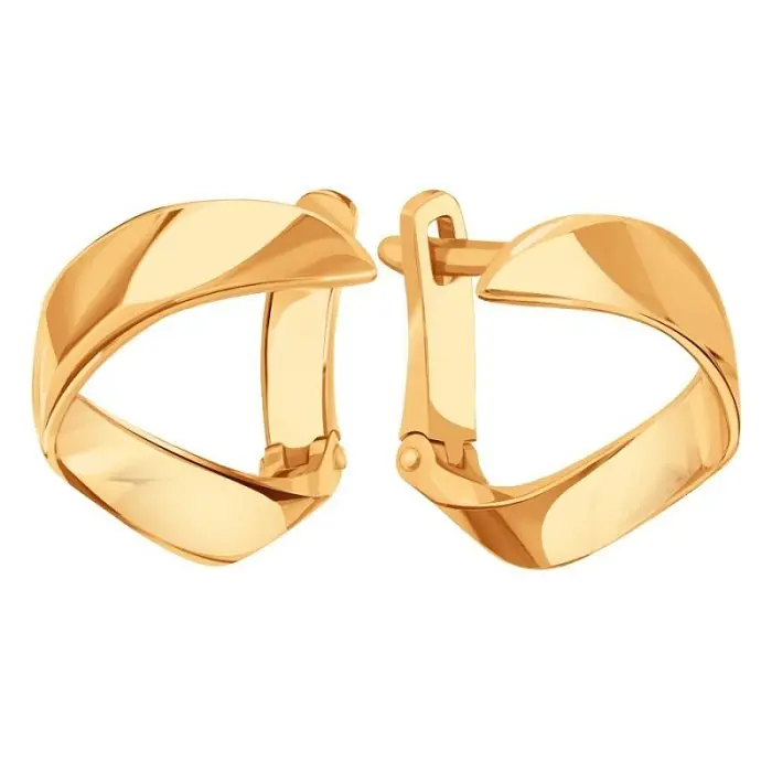 Серьги с английским замком из красного золота