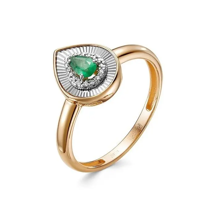 Кольцо декоративное из комбинированного золота вид 1