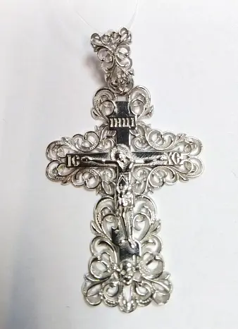 Подвеска крест из серебра