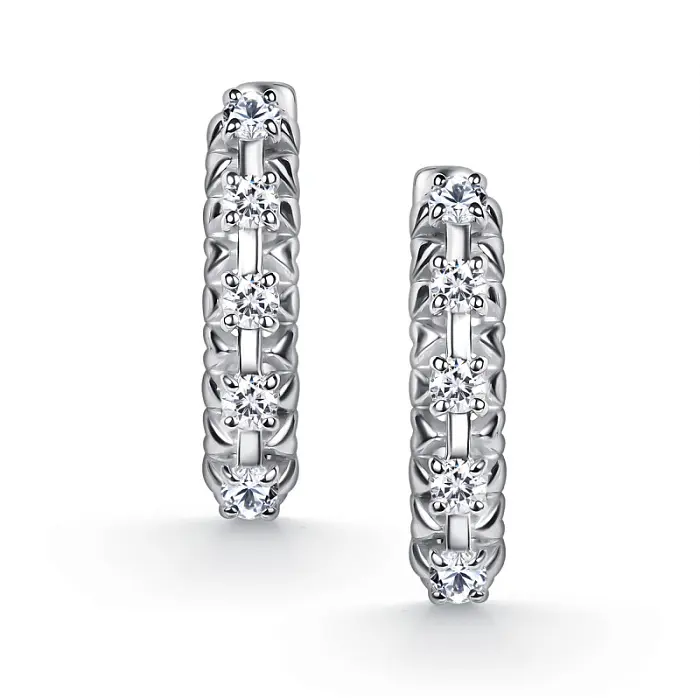 Серьги с английским замком из серебра