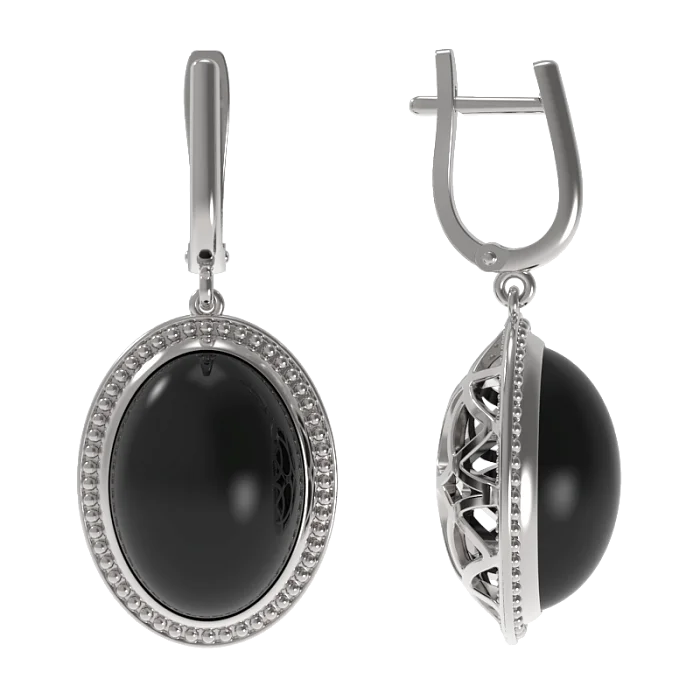 Серьги подвесные из серебра