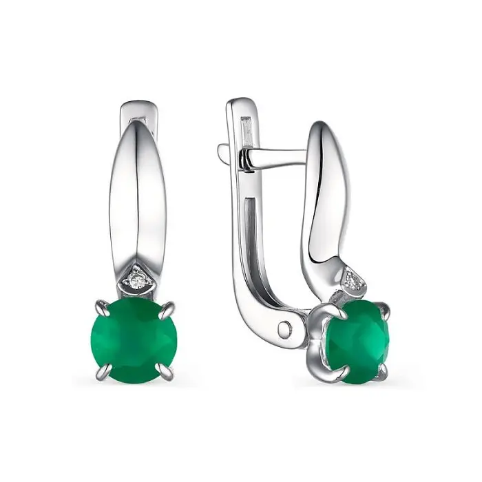 Серьги с английским замком из серебра